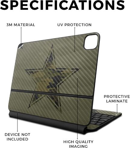 Carbon Fiber Skin Compatible with Apple Magic Keyboard for iPad Air 11-inch (M2) 2024 - Eagle Eye - Premium 3M Vinyl Protective Wrap Decal Cover - Easy to Apply | Crafted in The USA by MightySkins in Saudi Arabia
