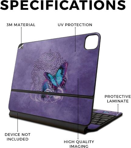 Carbon Fiber Skin Compatible with Apple Magic Keyboard for iPad Air 11-inch (M2) 2024 - Eagle Eye - Premium 3M Vinyl Protective Wrap Decal Cover - Easy to Apply | Crafted in The USA by MightySkins in Saudi Arabia
