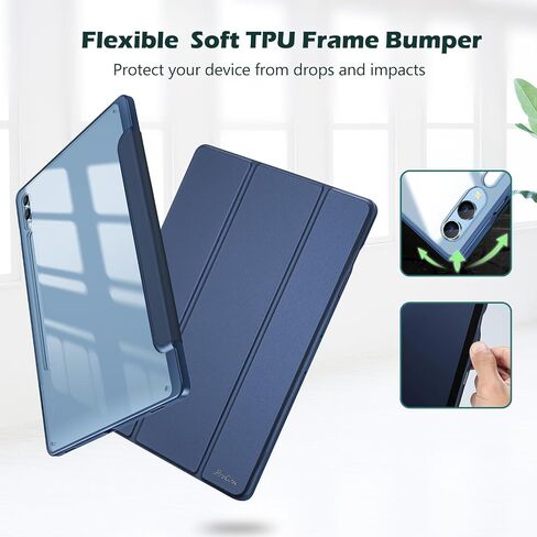 ProCase Case for Galaxy Tab S9 FE Plus/S9 FE+ 12.4 Inch 2023(SM-X610/SM-X616B)with S Pen Holder, Smart Cover with Clear Transparent Back and Soft TPU Bumper for Galaxy Tab S9 FE+ Plus -Graphite/Black in Saudi Arabia