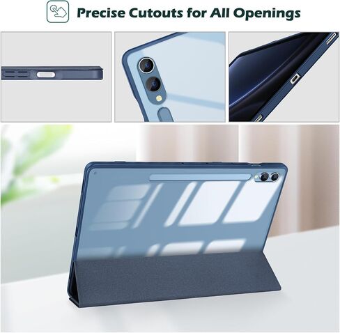 ProCase Case for Galaxy Tab S9 FE Plus/S9 FE+ 12.4 Inch 2023(SM-X610/SM-X616B)with S Pen Holder, Smart Cover with Clear Transparent Back and Soft TPU Bumper for Galaxy Tab S9 FE+ Plus -Graphite/Black in Saudi Arabia