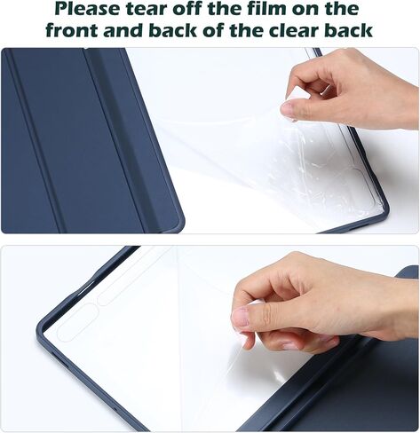 ProCase Case for Galaxy Tab S9 FE Plus/S9 FE+ 12.4 Inch 2023(SM-X610/SM-X616B)with S Pen Holder, Smart Cover with Clear Transparent Back and Soft TPU Bumper for Galaxy Tab S9 FE+ Plus -Graphite/Black in Saudi Arabia