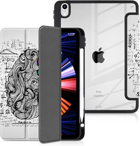 Batianda Case for 2022 iPad 10th Generation 10.9 inch [Built-in Pencil Holder] Shockproof Cover with Clear Transparent Back Shell TPU Bumper Auto Sleep/Wake, Flowers in Kuwait