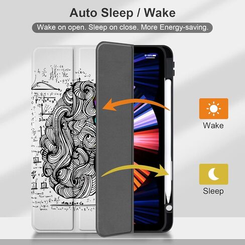 Batianda Case for 2022 iPad 10th Generation 10.9 inch [Built-in Pencil Holder] Shockproof Cover with Clear Transparent Back Shell TPU Bumper Auto Sleep/Wake, Flowers in Kuwait