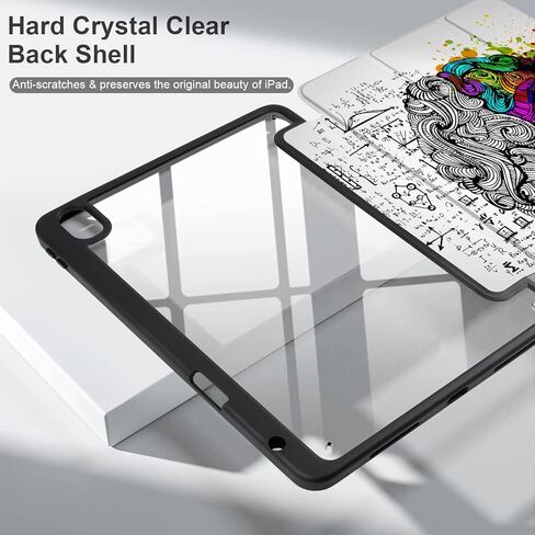 Batianda Case for 2022 iPad 10th Generation 10.9 inch [Built-in Pencil Holder] Shockproof Cover with Clear Transparent Back Shell TPU Bumper Auto Sleep/Wake, Flowers in Kuwait