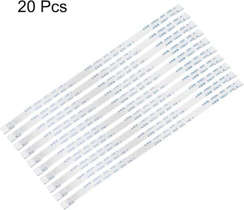 uxcell Flexible Flat Cable, 18 Pins 0.5mm Pitch 150mm FPC FFC Flexible Ribbon Cable for LCD TV Car Audio DVD Player Laptop 20Pcs (A Type) in Kuwait
