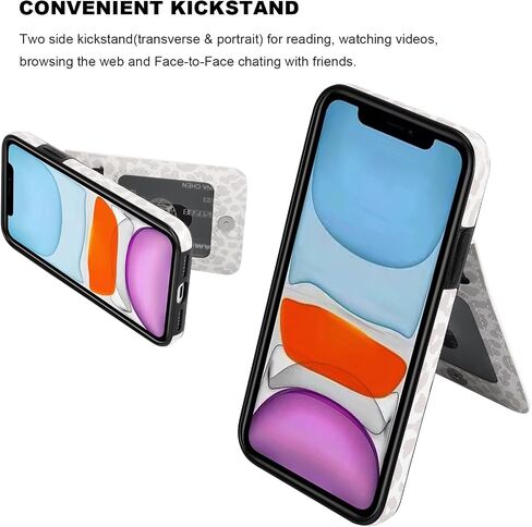 Vaburs Compatible with iPhone 11 Case Wallet with Credit Card Holder, White Leopard Cheetah Pattern Flip Premium PU Leather Magnetic Closure Shockproof Protective Cover 6.1" in Kuwait