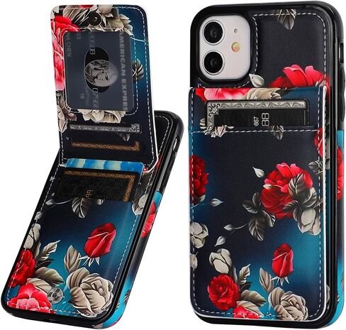 Vaburs Compatible with iPhone 11 Case Wallet with Credit Card Holder, White Leopard Cheetah Pattern Flip Premium PU Leather Magnetic Closure Shockproof Protective Cover 6.1" in Kuwait