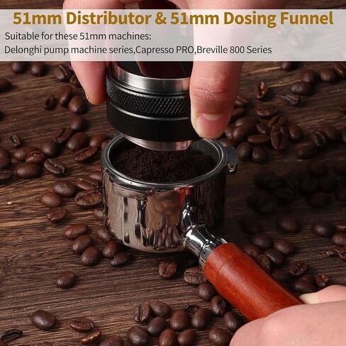 51mm Coffee Distributor & Tamper,Dual Head Coffee Leveler Fits for 51mm Breville Portafilter, Adjustable Depth 6MM Espresso Hand Tampers in Saudi Arabia