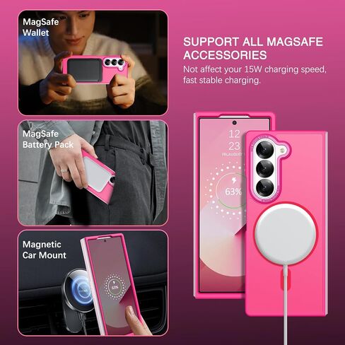 حافظة BENTOBEN المغناطيسية لهاتف Samsung Galaxy Z Fold 6 [متوافقة مع Magsafe] حافظة هاتف شفافة غير لامعة لهاتف Samsung Z Fold 6 غطاء حماية نحيف مقاوم للصدمات للنساء والرجال لهاتف Galaxy Z Fold 6 7.6 بوصة، أسود in Saudi Arabia