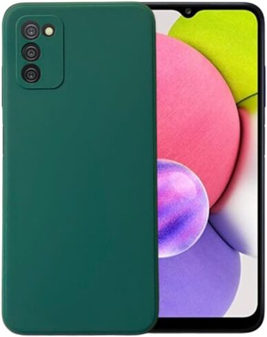 متوافق مع هاتف Samsung Galaxy A03S من جل السيليكون السائل الناعم غطاء خلفي أساسي للهاتف الخلوي (أزرق مخضر) in Saudi Arabia