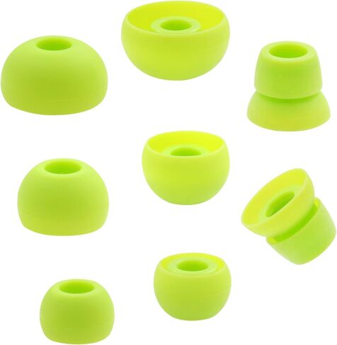 ALXCD Ear Tips for Powerbeats 2 Wireless Headphone, SML 3 Sizes 3 Pair Silicone Replacement Earbud Tips & 1 Pair Double Flange Ear Tip Cushion, Fit for Powerbeats2 Wireless Pb2[4 Pair](Green) in Saudi Arabia