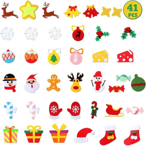 DIY Felt Christmas Tree - 3.6 FT felt Christmas Tree for kids with 37 Pieces of Ornament Decor, DIY Xmas Gifts for Kids, Wall Hanging Christmas Tree Decorations in Kuwait