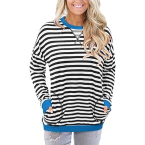 Angerella Women's Casual Loose Fit Pocket Shirts Printed Tops
