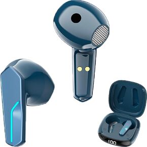 Gabba Goods TrueBuds Echo Wireless Earbuds, 12Hrs Playtime, LED Power Display, Bluetooth 5.3, Long Distance Connection, Touch Controls, Voice Assistant Compatible, LED in-Ear Earbuds.