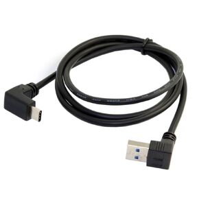 cablecc USB 3.1 USB-C Up Down Angled to 90 Degree Down Angled A Male Data Cable for Tablet Phone