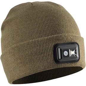 Panther Vision LED Hat Light - POWERCAP 2.5 USB Rechargeable LED Beanie Light Hat - Bright LEDs and IPX4 Water Resistance Gifts for Dad Father Men Husband Warm Knitted Cap - Black