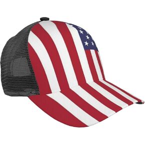 Cute Flag Hat Women Men Mesh Baseball Cap Adjustable Flag Snapback Baseball Hats Black