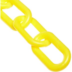 Mr. Chain Plastic Barrier Chain, Yellow, 2-Inch Link Diameter, 10-Foot Length (50002-10)