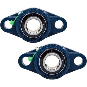 Jeremywell UCFL204-12 Pillow Block Bearing (2 Pack), 3/4 inch Bore, 2-Bolt Flange Mounted, Solid Base, Self-Alignment
