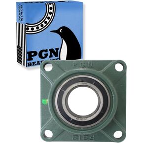 PGN UCF202-10 Pillow Block Bearing - Pack of 4 Square Flange Mounted Pillow Block Bearings - Chrome Steel Bearings with 5/8" Bore - Self Alignment