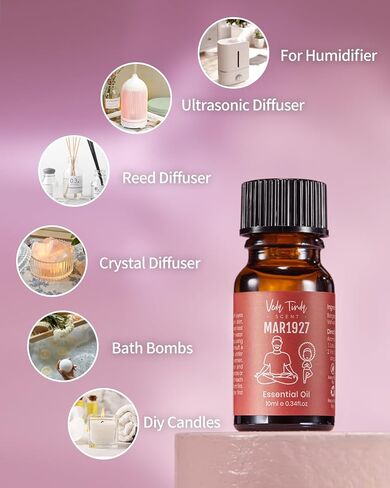 VTS Essential Oils Set (6 x 10ml) - Lavender, Peppermint, Eucalyptus, Tea Tree, Geranium, Rosemary, Aromatherapy Oils Gift Set for Home Diffusers, Skin & Hair Care, Soap & Candle Making, Humidifiers in Saudi Arabia
