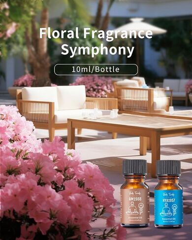 VTS Essential Oils Set (6 x 10ml) - Lavender, Peppermint, Eucalyptus, Tea Tree, Geranium, Rosemary, Aromatherapy Oils Gift Set for Home Diffusers, Skin & Hair Care, Soap & Candle Making, Humidifiers in Saudi Arabia