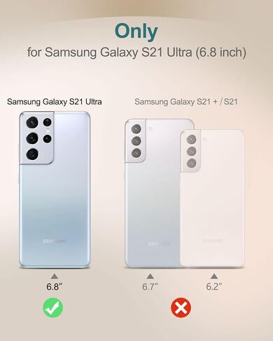 SURITCH for Samsung Galaxy S21 Ultra Clear Case 6.8" (Only), [Built-in Screen Protector] Full Body Protective Hard Shell+Soft TPU Phone Case for Samsung S21 Ultra -(Full Clear) in Kuwait