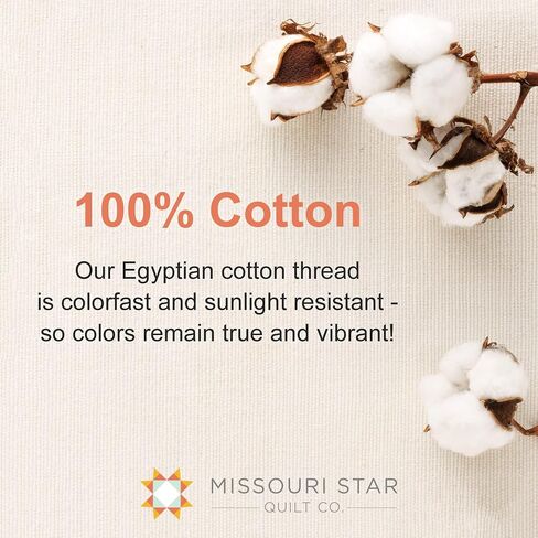 خيط الخياطة القطني من Missouri Star - بكرة كبيرة 3000 ياردة خيط قطن مرسيريزد مزدوج 50 وات - خيط خياطة اللحف شديد التحمل لجميع الأغراض، من الفولاذ المقاوم للصدأ in Kuwait
