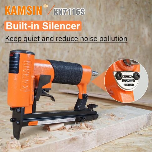 Kamsin KN7116S 22 Gauge Pneumatic Upholstery Stapler Continuous Firing 3/8-Inch Crown  1/4-Inch to 5/8-Inch Leg Length Fine Wire Stapler ,Furniture Stapler for Furniture and Fabric (KN7116S) in Saudi Arabia