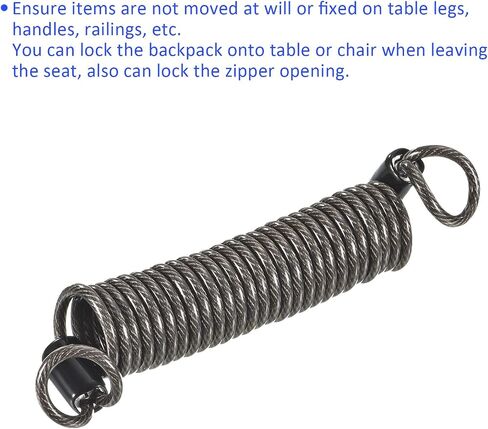 Disc Lock Security Steel Cable - Plastic Coated Spring Reminder Wire Anti-Theft Rope, Apply to Outdoors Protection (2.5mmx1m, Red) in Kuwait