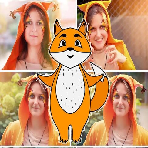 YXCFEWD مجموعة آذان وذيل الثعلب للأطفال ذيل الثعلب المنفوش التأثيري زي حفلة الذئب سلسلة مفاتيح ذيل الثعلب للهالوين in Kuwait