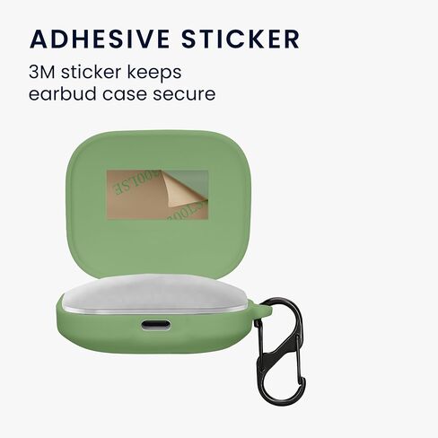 kwmobile Silicone Cover Compatible with Xiaomi Redmi Buds 5 - Case Cover Stick-On Skin with Clip - Black in Saudi Arabia