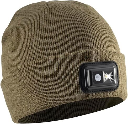 POWERCAP LED Hat Light 150 Lumens Rechargeable Fleece Beanie with Bright Built-in Headlamp Waterproof LED Warm One Size Cap (US, Alpha, One Size, Knit Hi Vis Yellow 2-Pack) in Saudi Arabia