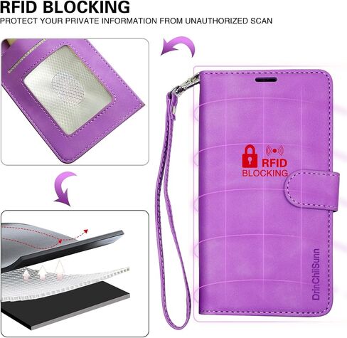Wallet Case for iPhone 16 Pro with Card Holder and Wrist Strap-Kickstand RFID Blocking-4 Card Slots and Money Pocket-Strong Magnetic Closure-Wallet Flip Cover for iPhone 16 Pro-Pink in Saudi Arabia