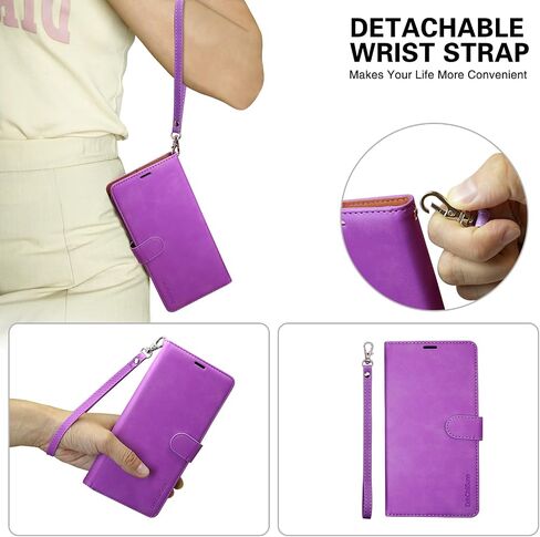 Wallet Case for iPhone 16 Pro with Card Holder and Wrist Strap-Kickstand RFID Blocking-4 Card Slots and Money Pocket-Strong Magnetic Closure-Wallet Flip Cover for iPhone 16 Pro-Pink in Saudi Arabia