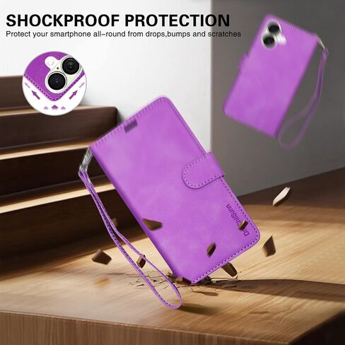 Wallet Case for iPhone 16 Pro with Card Holder and Wrist Strap-Kickstand RFID Blocking-4 Card Slots and Money Pocket-Strong Magnetic Closure-Wallet Flip Cover for iPhone 16 Pro-Pink in Saudi Arabia