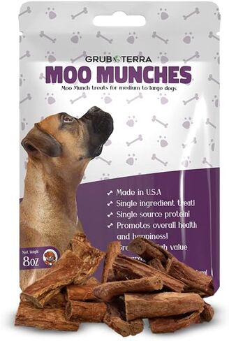 GrubTerra Premium All Natural Salmon Treat, Single Ingredient Dog Treats, Dog Food, Healthy Snacks, Ideal for Dog Training Treats, Bully Sticks for Canine Nutrition 8 oz in Saudi Arabia