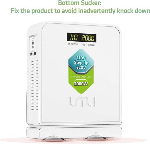 UMI 2400W محول الجهد الكهربي 110 فولت إلى 220 فولت، محول طاقة عالي التحمل 110 فولت إلى 220 فولت، محول طاقة لجهاز كبير السعة، تصعيد 110 فولت إلى 220 فولت - محول للأجهزة الأوروبية in Kuwait