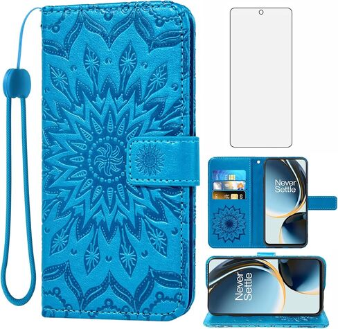 Phone Case for OnePlus Nord N30 5G/CE 3 Lite Wallet with Tempered Glass Screen Protector and Leather Slim Flip Cover Card Holder Stand Cell Accessories OPPO K11x/One Plus 1 1+ N 30/CE3 Women Rose Gold in Saudi Arabia