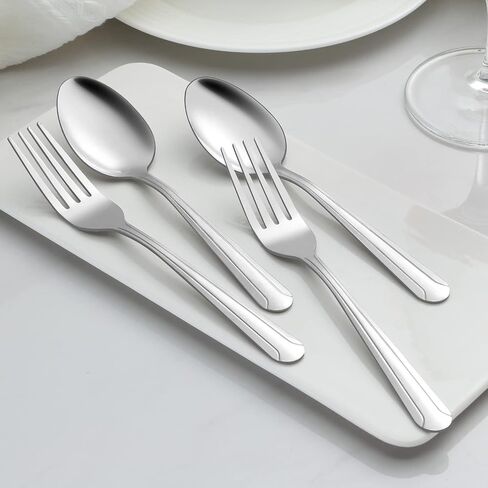 BEWOS 36 Pieces Dinner Forks Set, 8.2-Inch Forks Stainless Steel Silverware, Flatware Forks, Salad Forks, Table Forks, Mirror Polished, Dishwasher Safe, Forks Use for Home, Kitchen or Restaurant in Saudi Arabia