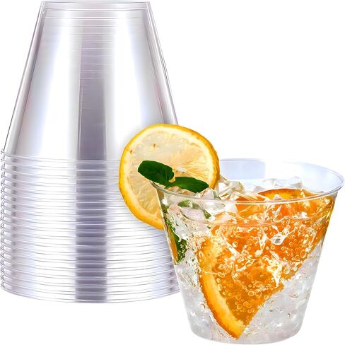 Kaya Premium Crystal Clear Party Cups, 5 oz. (20-Pack) - Elegant Plastic Drinkware, Perfect for Parties, Weddings or Everyday Use in Saudi Arabia