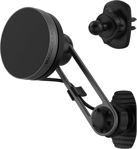 Scosche MEQMRAMPS MagicMount Qi2 15W Wireless Car Charger Mount w/AMPS Mounting Plate Compatible ProClip Vehicle Specific Mount Bases, Magnetic Phone Holder for MagSafe iPhone 12 & Later in Saudi Arabia