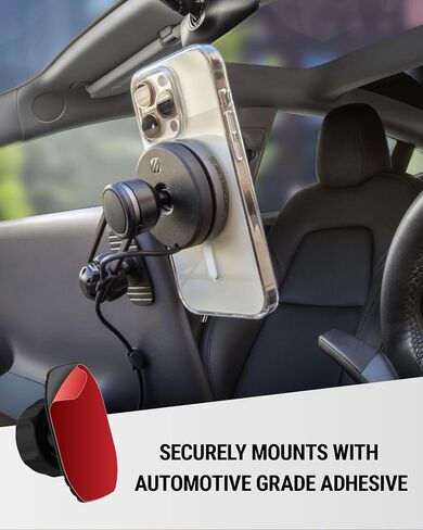 Scosche MEQMRAMPS MagicMount Qi2 15W Wireless Car Charger Mount w/AMPS Mounting Plate Compatible ProClip Vehicle Specific Mount Bases, Magnetic Phone Holder for MagSafe iPhone 12 & Later in Saudi Arabia