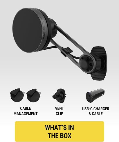 Scosche MEQMRAMPS MagicMount Qi2 15W Wireless Car Charger Mount w/AMPS Mounting Plate Compatible ProClip Vehicle Specific Mount Bases, Magnetic Phone Holder for MagSafe iPhone 12 & Later in Saudi Arabia