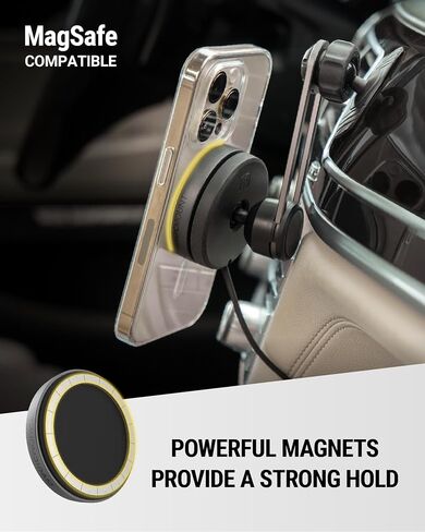 Scosche MEQMRAMPS MagicMount Qi2 15W Wireless Car Charger Mount w/AMPS Mounting Plate Compatible ProClip Vehicle Specific Mount Bases, Magnetic Phone Holder for MagSafe iPhone 12 & Later in Saudi Arabia