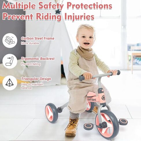 دراجة ثلاثية العجلات 3 في 1 من XIAPIA للأطفال من عمر 2 إلى 5 سنوات، دراجة أطفال قابلة للطي ودراجة ثلاثية العجلات للأطفال الصغار ودراجة توازن الطفل مع مقعد قابل للتعديل ودواسة قابلة للفصل. ألعاب الركوب للأولاد والبنات في أعياد الميلاد in Kuwait