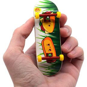 Teak Tuning Complete Fingerboard Teal Yeti Edition - Premium, Heat Transfer Graphic - Pro Shape & Size - Bearing Wheels, Pro Trucks, 61A Pro Duro Bushings - 32mm x 97mm Deck