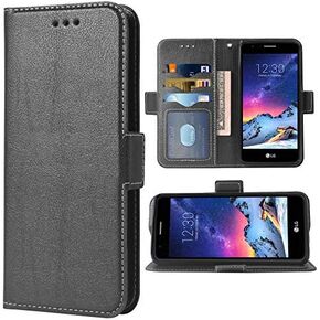 Phone Case for LG Phoenix 3/K8 2017 Folio Flip Wallet Case,PU Leather Credit Card Holder Slots Full Body Protection Phone Cover for LGphoenix3 LGK8 2017 Cases Women Men Rose Gold