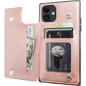Bocasal Wallet Case for iPhone 11 [RFID Blocking] Case Wallet with Card Holder Premium Soft PU Leather Kickstand Shockproof Magnetic Closure 6.1 inch(Black)
