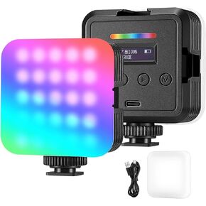 NEEWER Magnetic RGB Video Light, 360° Full Color RGB61 LED Camera Light with 3 Cold Shoe Mounts/CRI 97+/17 Scene Modes/2500K-8500K/2000mAh Rechargeable Portable Photography Selfie Light